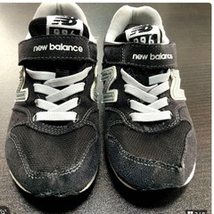 【手洗い済】new balance 996 ブラック スニーカー　18cmの画像