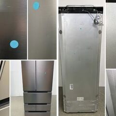 2024年 シャープ 6ドア冷凍冷蔵庫 457L 自動製氷 プラズマクラスター SJ-MF46M ラスティックダークメタル 中古家電 店頭引取歓迎 yR10194の画像