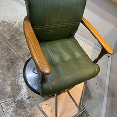 美容室　セット椅子　緑　　の画像