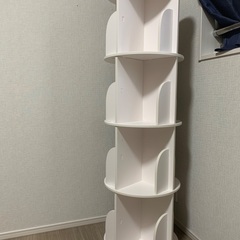 回転式本棚　シンプルホワイトの画像