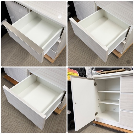 現行モデル ニトリ 80cm幅キャビネット(ポスティアWH) サイドボード ニトリ（NITORI） サイドボード(ポスティア80 WH) キャビネット ミドル