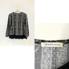 美品 axes femme（アクシーズファム） 花柄レースシャツ Mサイズの画像
