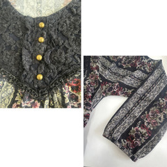 美品 axes femme（アクシーズファム） 花柄レースシャツ Mサイズの画像