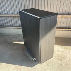 K35 下駄箱 シューズ ボックス BOX 3枚開き 靴箱 木製 玄関 収納 ラック フラット扉 化粧板仕上 チャコールグレー系 の画像