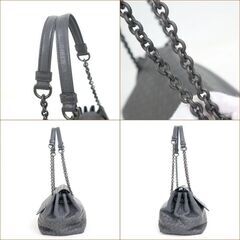 NR59　kt12053hm【BOTTEGA VENETA】 ダブルチェーンショルダー　イントレチャート　グレー　405696の画像