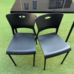 ダイニングテーブルセット　イス2脚 幅110cm 奥75cm 高さ74cm ガラステーブル の画像