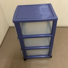 OJM0022K) 天馬3段収納ケース＜幅：約33cm 高さ：約68cm 奥行：約41cm＞中古品【取りに来られる方限定】　の画像