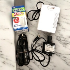 新品未使用品あり 淡水・海水用60㎝上部フィルター3種類濾過装置 活性炭マット パワーヘッド9 交換用ポンプ 水槽まとめ売り 11Aの画像