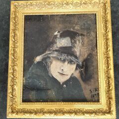 最終処分価格！日本洋画壇の先駆者,巨星　黒田清輝　明治30年作　肉筆油彩画「ソレイユ夫人画像」の画像