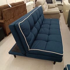リユースのサカイ栃木店★ジモティ割あり★  リクライニングソファーベッド ブルー W176×D110×H40～80 クリーニング済み TC11395の画像