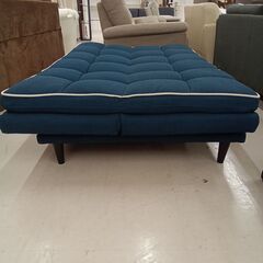 リユースのサカイ栃木店★ジモティ割あり★  リクライニングソファーベッド ブルー W176×D110×H40～80 クリーニング済み TC11395の画像