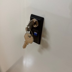 【ほぼ未使用】スチール棚/扉・鍵付き/組み立て式　　　の画像