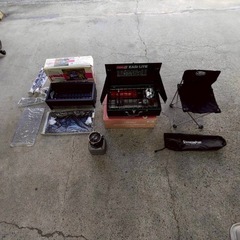 バーベキュー コンロ バーナー 椅子 セットの画像