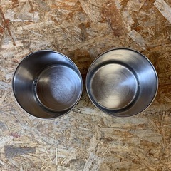 C(7641) ステンレス 丸型キッチンポット 目盛付き 2個セット 業務用 厨房用 飲食店 店舗用 キッチン用品 厨房用品 調理器具 中古の画像