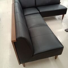 リユースのサカイ栃木店★ジモティ割あり★  ソファー ブラック W130×D72×H75 クリーニング済み TC11398の画像