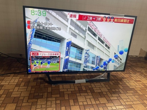 【引取限定】中古　SONY ソニー　BRAVIA 液晶テレビ　KJ-43W730E 43がた型