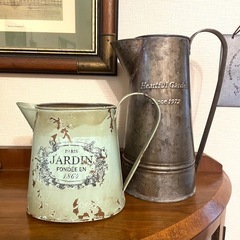シャビー系インテリア雑貨 ジョウロ・カップ・ガラス瓶・プランター・ポプリセットの画像