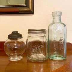 シャビー系インテリア雑貨 ジョウロ・カップ・ガラス瓶・プランター・ポプリセットの画像