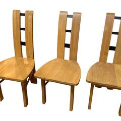 美品 総天然木 1枚物 ダイニングセット 幅180 無垢材 5点セットの画像