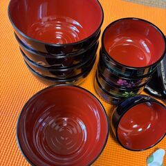 お椀 箸 箸置き お盆 まとめ売り 和食器 漆器の画像