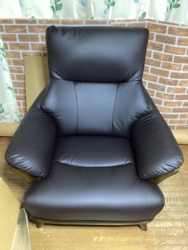 ニトリ  ソファー Nシールド コウテイ3 ブラウン 合皮レザー