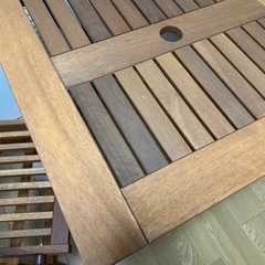 アウトドアテーブルセット　パラソル対応　屋外未使用の画像