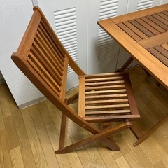 アウトドアテーブルセット　パラソル対応　屋外未使用の画像