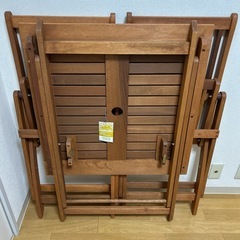 アウトドアテーブルセット　パラソル対応　屋外未使用の画像