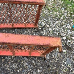 中古 ブリッジ 鉄製 2本セット 全長約210cm 2100mm 全幅約36cm 360mm ラダー 2本組 重機 農機具 運搬 積載 積込 の画像