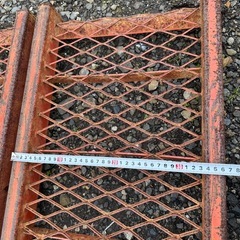 中古 ブリッジ 鉄製 2本セット 全長約210cm 2100mm 全幅約36cm 360mm ラダー 2本組 重機 農機具 運搬 積載 積込 の画像