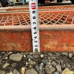 中古 ブリッジ 鉄製 2本セット 全長約210cm 2100mm 全幅約36cm 360mm ラダー 2本組 重機 農機具 運搬 積載 積込 の画像