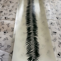 おしゃれな北欧風ガラス長皿　植物モチーフ　インテリアトレーにも◎（約15×50cm）の画像