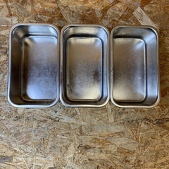 C(7643) ステンレス製 深型角バット 3個セット 24×14.5 深さ8cm 業務用 厨房用品 飲食店 店舗用品 中古品の画像