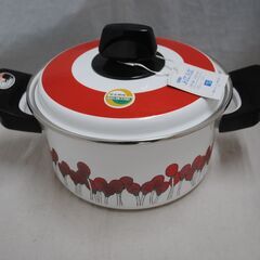 [1666] 象印 ホーロー 両手鍋  花柄 20cm 3.1リットルの画像