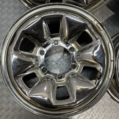 TOYOTA トヨタ 100系ハイエース 純正メッキホイール 純正スチールホイール 15インチ 4本 6J6HPCD139.7+30 200系ハイエースにも　(MHC471)クレジットカード QRコード決済可能の画像