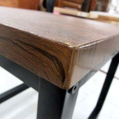 複数在庫 アイアンフレーム ダイニングチェア 木目調 ブラウン×ブラック 椅子 カフェ風 インダストリアル 家具 苫小牧西店の画像