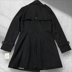 Twenty One Stage 裏地ストライプ柄 トレンチコート タグ付き Lサイズ グレー ベルト欠品 アウター 秋冬向けの画像