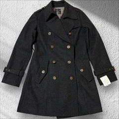 Twenty One Stage 裏地ストライプ柄 トレンチコート タグ付き Lサイズ グレー ベルト欠品 アウター 秋冬向けの画像