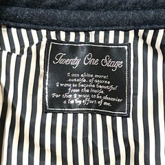 Twenty One Stage 裏地ストライプ柄 トレンチコート タグ付き Lサイズ グレー ベルト欠品 アウター 秋冬向けの画像