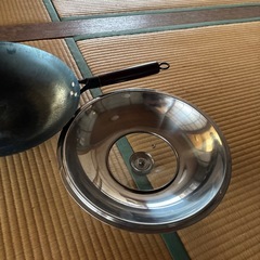 中華鍋　フライパン　福岡　田川市　筑豊　中華鍋　中華鍋　鉄分補給に　 炒め 料理 炒飯　36センチ　直径36cm 蓋付き  1回しか使ってません。の画像
