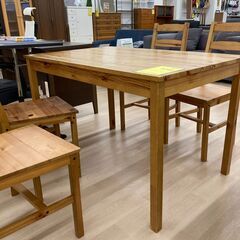 A-412【リユースのサカイ野々市店】ジモティ来店特価‼ ダイニングテーブルセット 4人用 木目調 クリーニング済みの画像