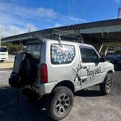 スズキ ジムニーJB23W リフトアップ、WORK大径タイヤ、ナビ、ETC、キャリア付の画像