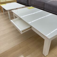 A-416【リユースのサカイ野々市店】ジモティ来店特価‼ リビングテーブル ホワイト引き出し付き クリーニング済みの画像