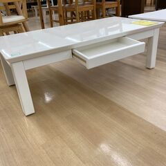 A-416【リユースのサカイ野々市店】ジモティ来店特価‼ リビングテーブル ホワイト引き出し付き クリーニング済みの画像
