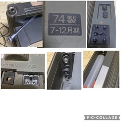 ナショナル RANGER-505 ブラウン管ポータブル白黒テレビAC/DC対応の画像