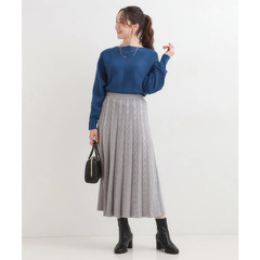 【新品 タグ付 / DRESKIP】洗える リブドルマン お袖パールニットの画像