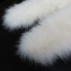 【本体美品】フェザーショール（アイボリーホワイト）成人式の前撮りに（箱難あり）【管理番号52】の画像