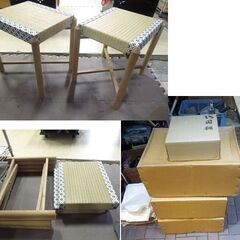 立礼棚 淡々斎好写 御園棚 組立式 点茶盤 椅子2点 茶室 茶道具 野点 新道東店の画像