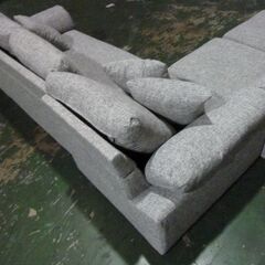 未使用/新品　アウトレット　 ソファー 三人掛け 洗える カバー付き カウチソファ L字 布地 クッション付き ソファーセット ソファ カウチの画像