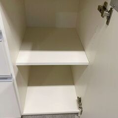 パモウナ キッチンカウンター 幅140 ソフトクローズ ダイヤモンドハイグロス ホワイト ダイニング 食器棚 中古家具 店頭引取歓迎 R10199の画像